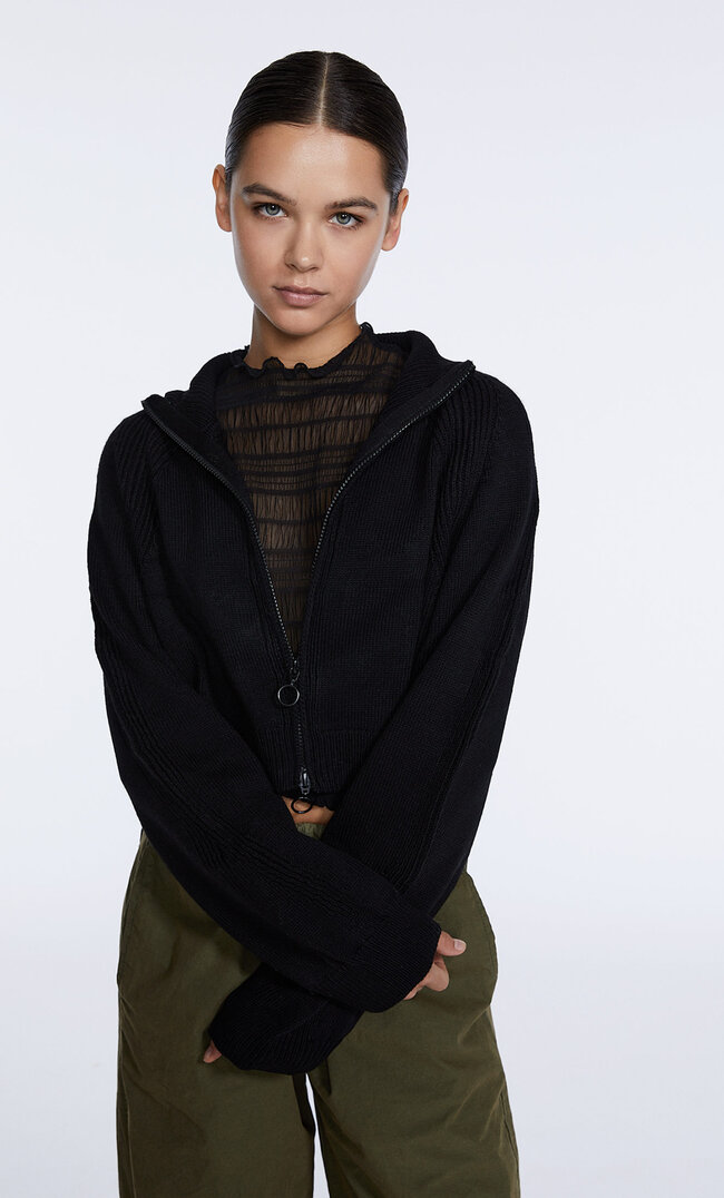

Stradivarius Strickjacke Mit Reißverschluss Schwarz S