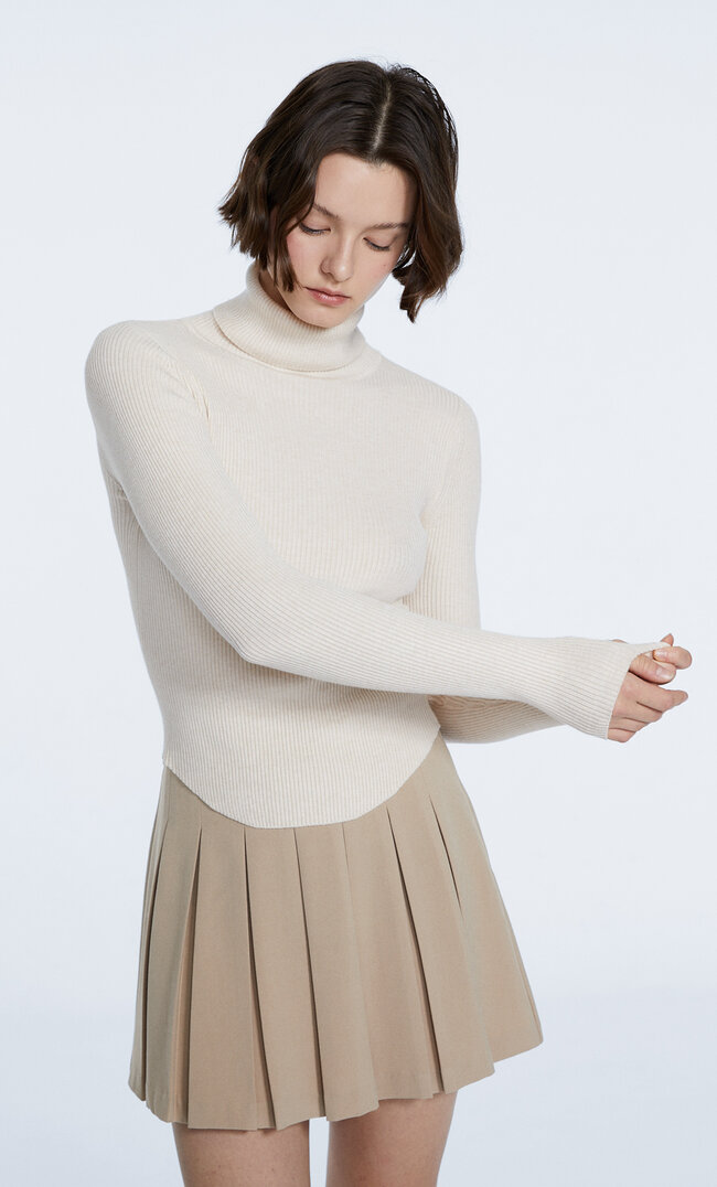 

Stradivarius Rollkragenpullover Steingrau Xs