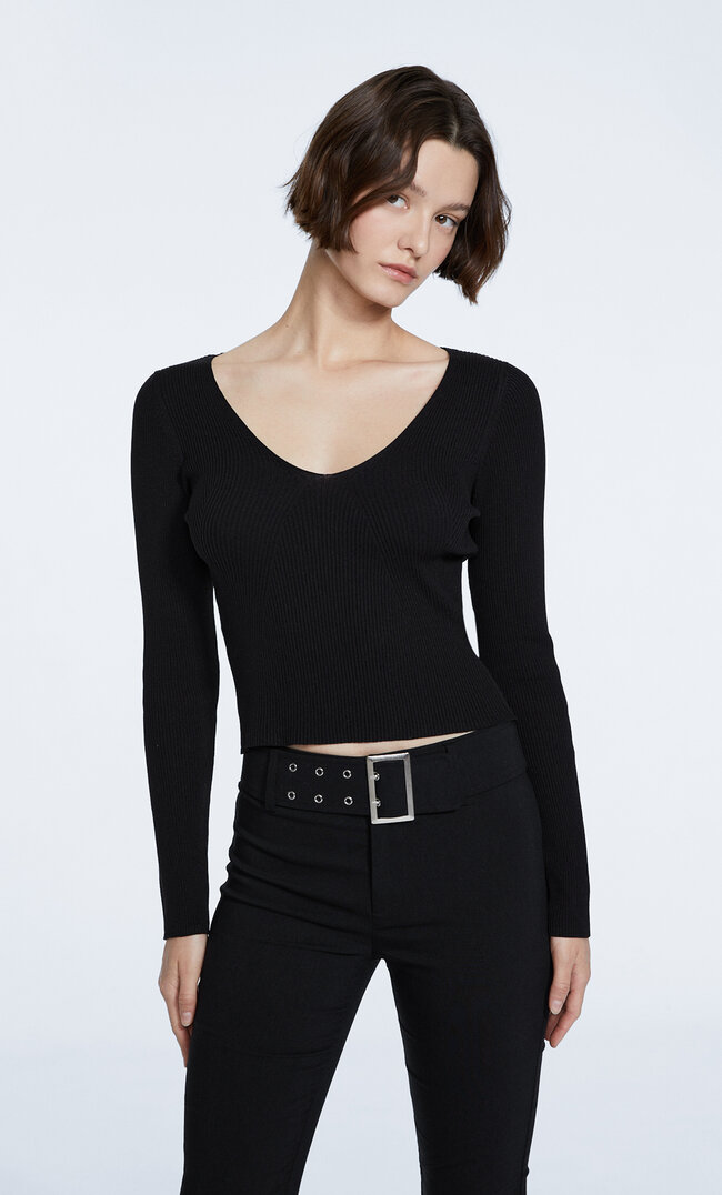 

Stradivarius Pullover Mit V-Ausschnitt Schwarz L