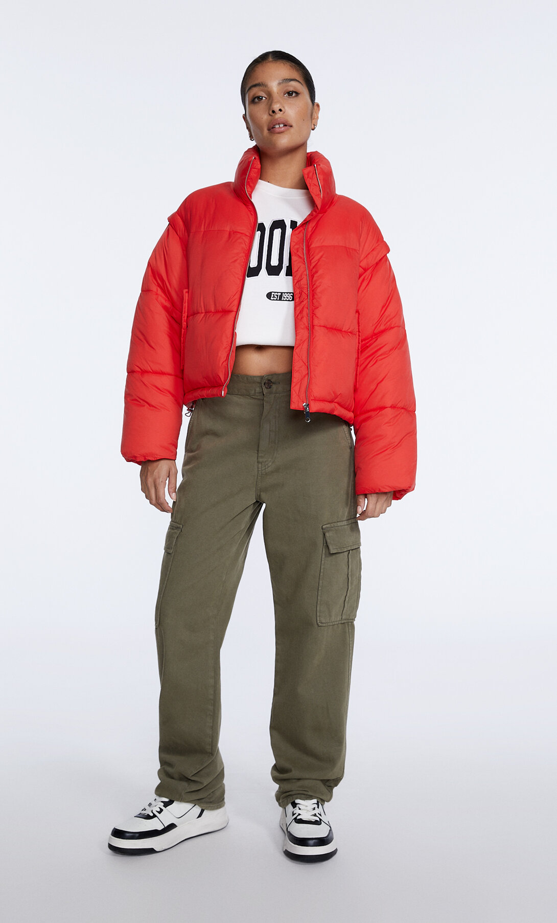 puffer jacket detachable sleeves