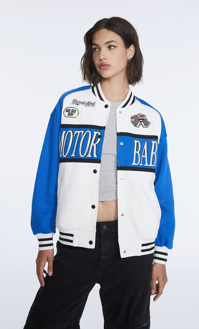 

Stradivarius Bomberjacke Racer Elektrisch Blau S
