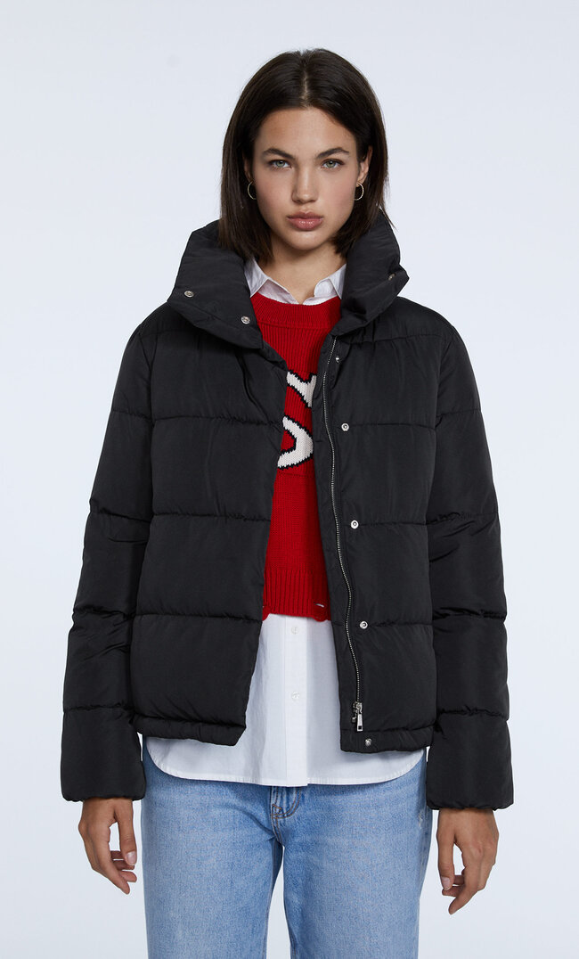 

Stradivarius Steppjacke Mit Stehkragen Schwarz M