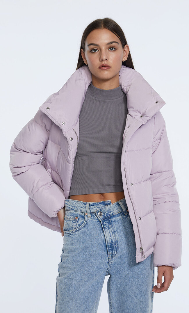 

Stradivarius Steppjacke Mit Stehkragen Malvenfarben Xs