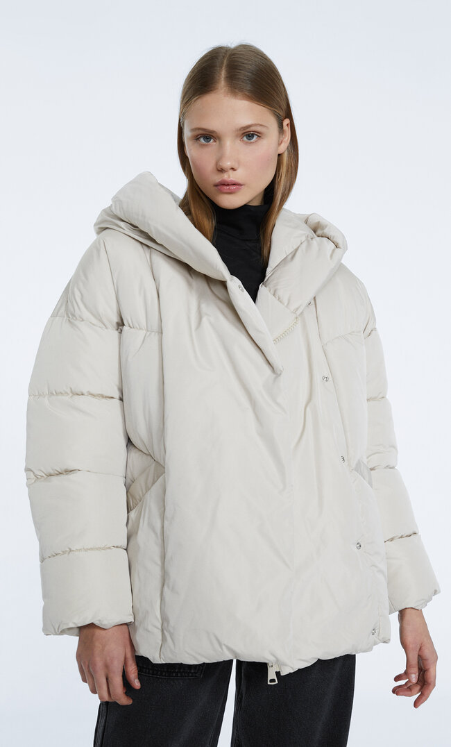 

Stradivarius Oversize-Steppjacke Vanille Xs