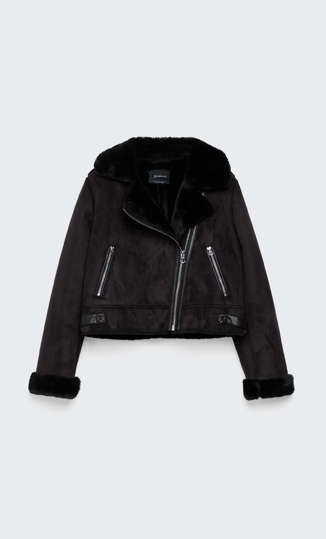 cropped faux suede jacket