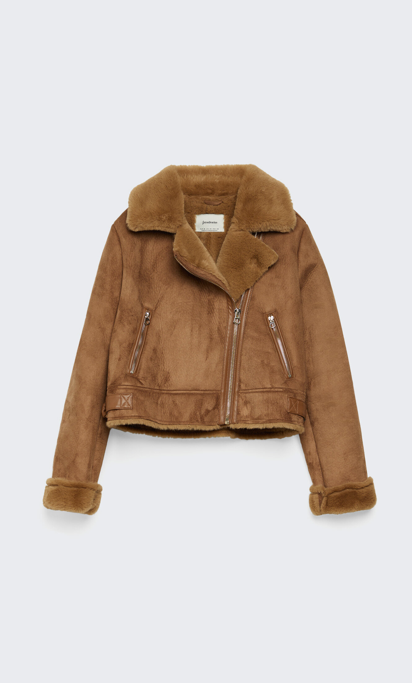 cropped faux suede jacket