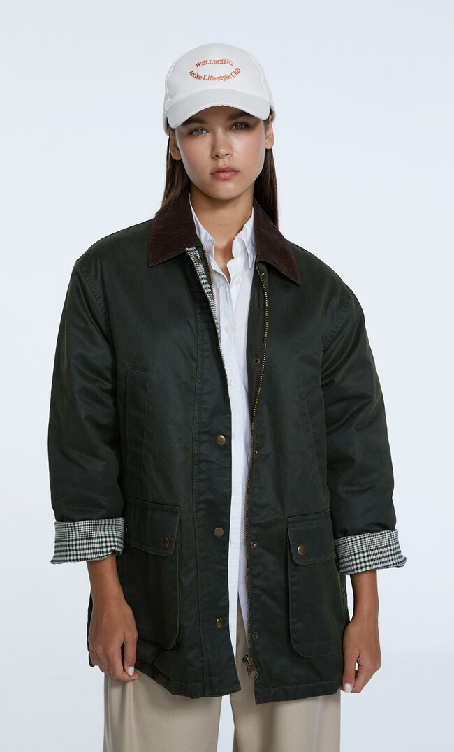 

Stradivarius Parka Effet Enduit Kaki Xl
