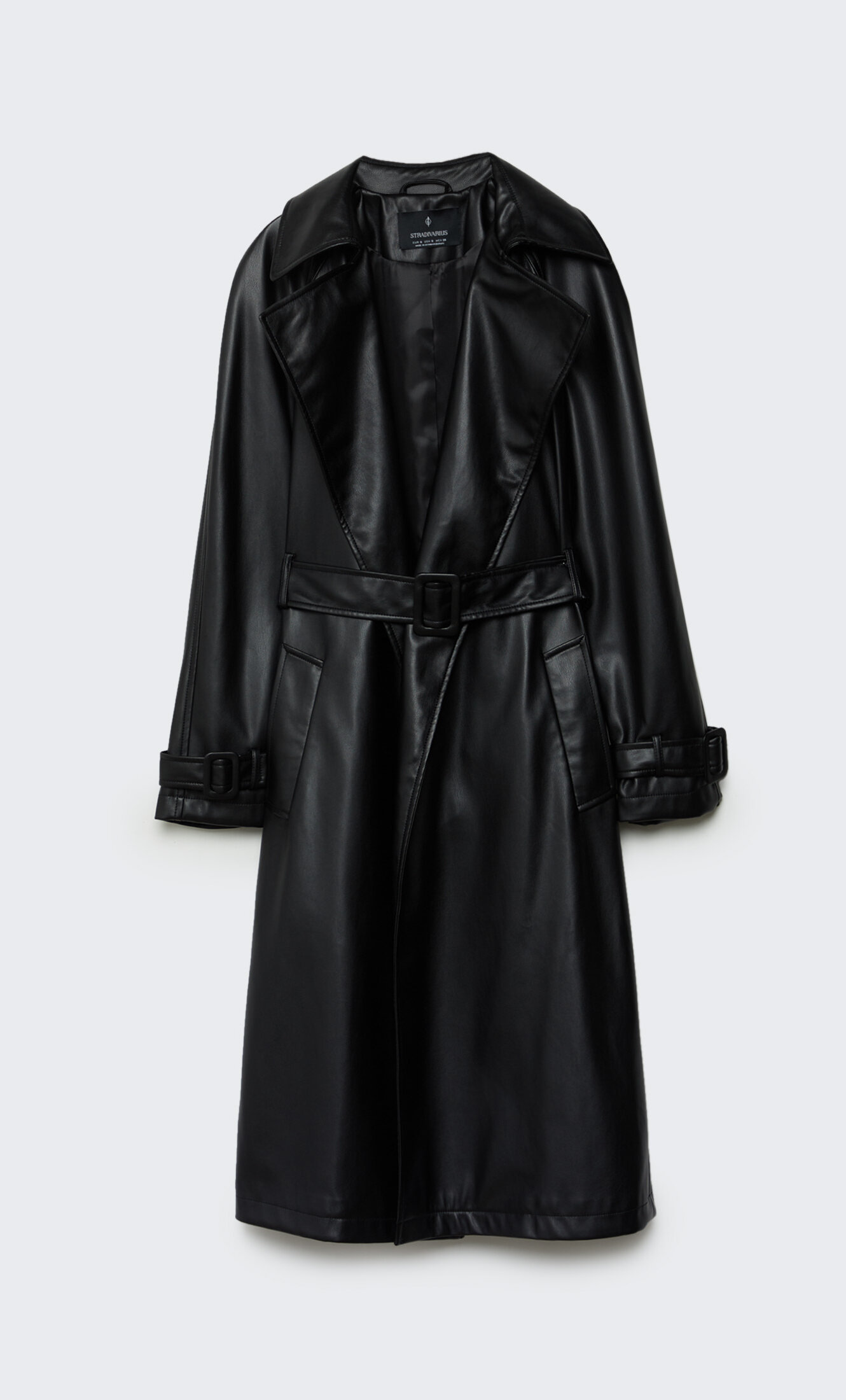 Long faux leather trench coat Women's fashion Stradivarius México