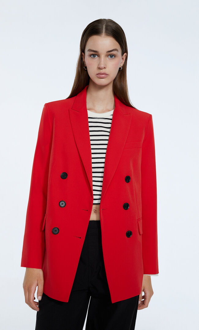 

Stradivarius Veste Croisée Rouge Xs