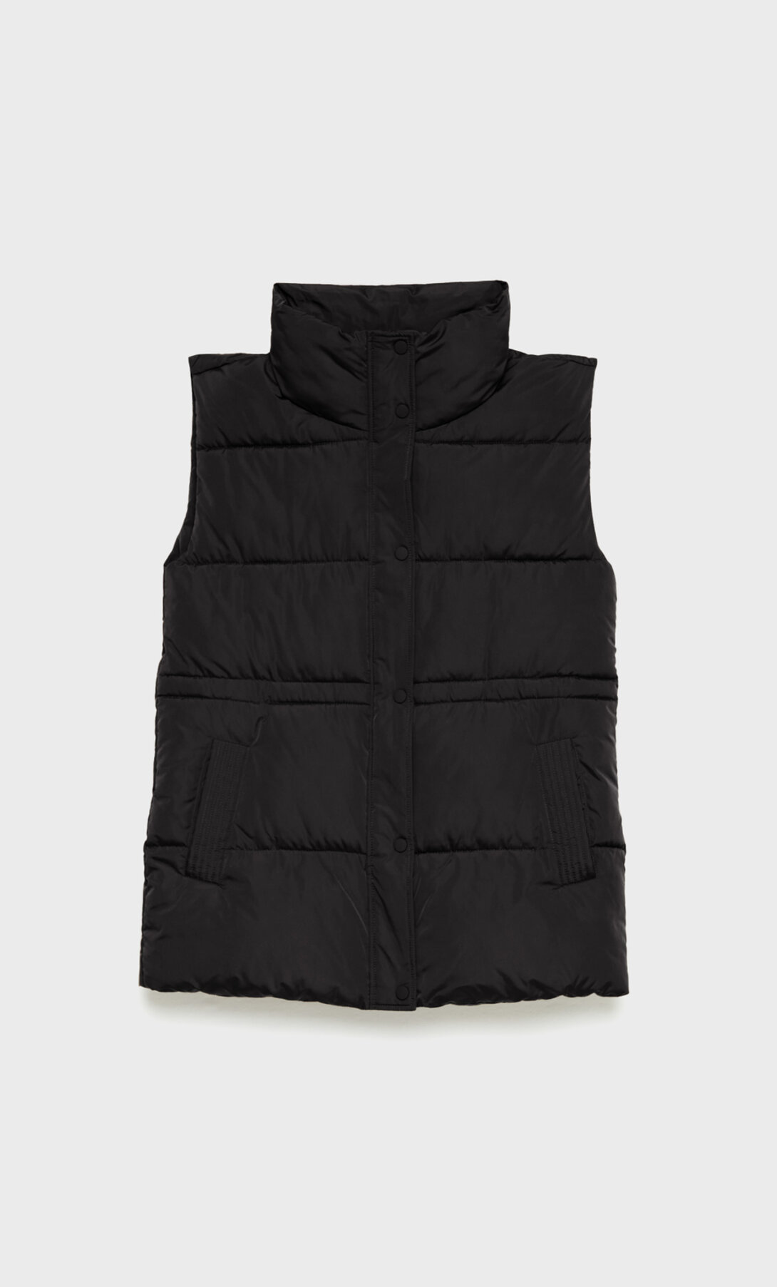 black and beige gilet