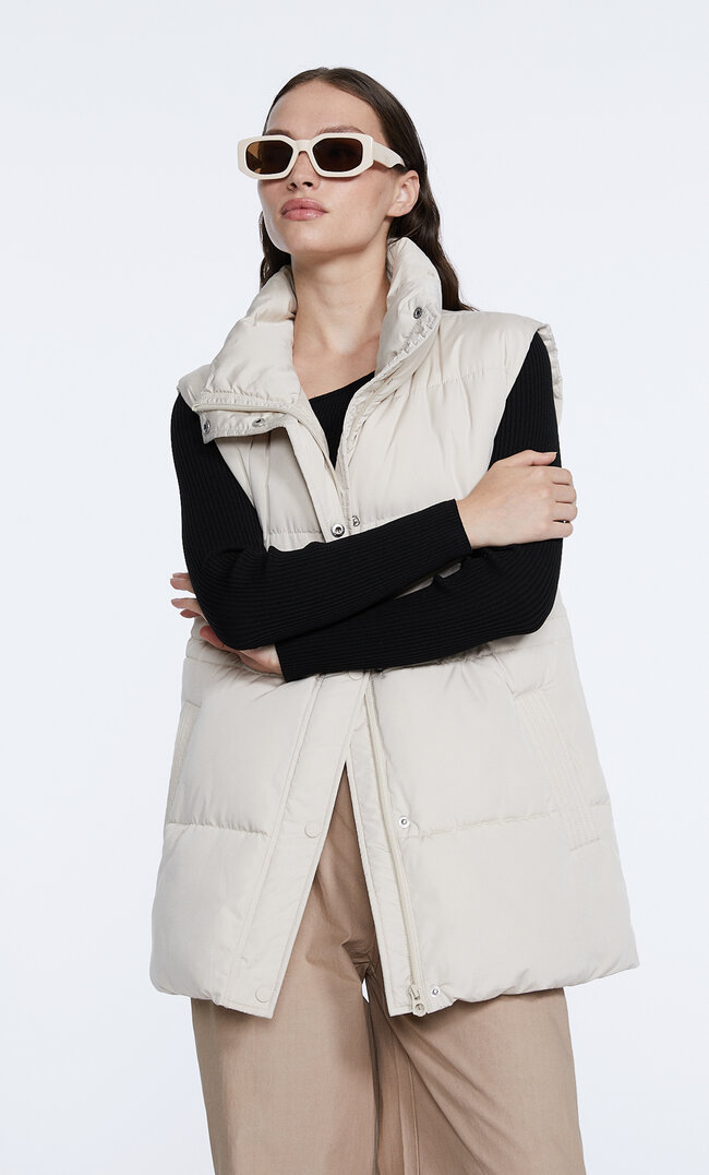 Stradivarius Pikowana Kamizelka Waniliowy Xl