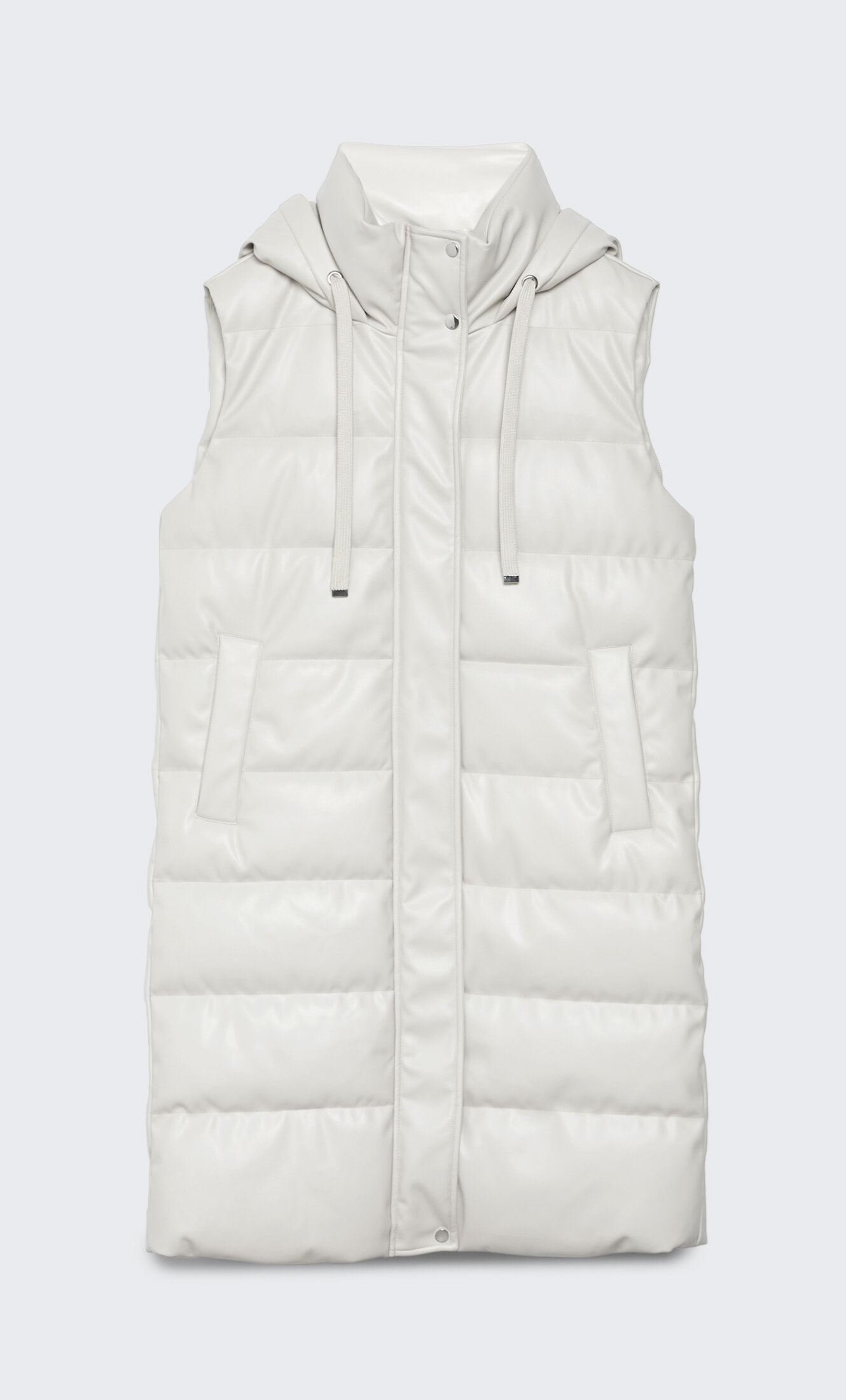 faux leather puffer gilet womens