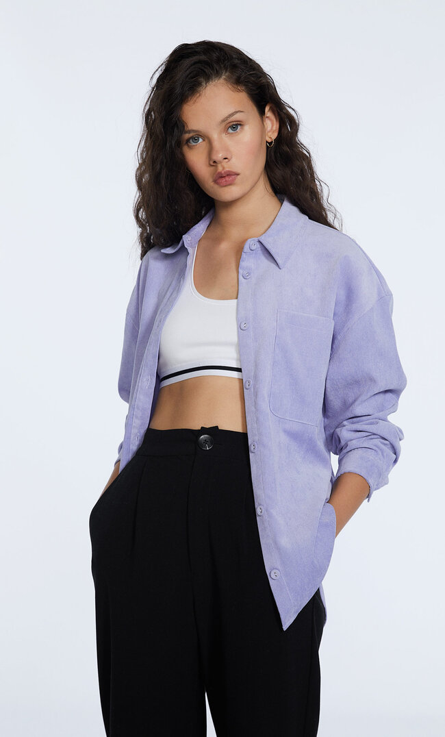 

Stradivarius Surchemise Microvelours Côtelé Multicolor S