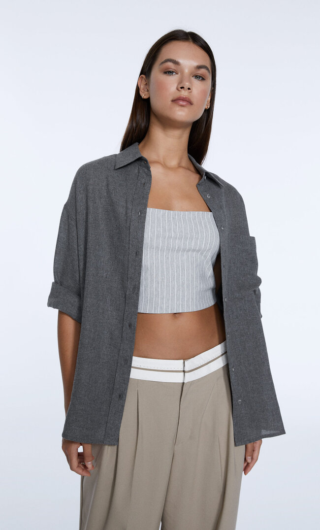 

Stradivarius Codzienna Koszula Popielaty Xl
