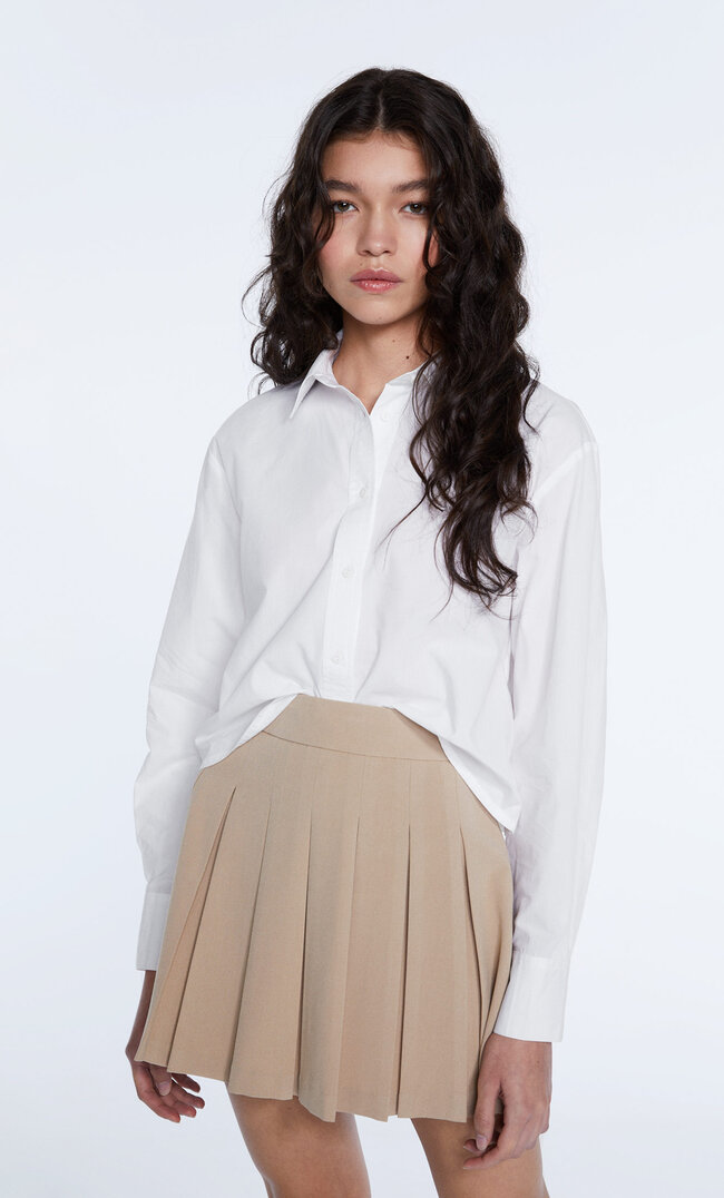 

Stradivarius Chemise Courte Popeline Blanc Xl