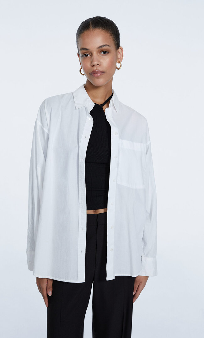 

Stradivarius Chemise Droite Blanc Xxs