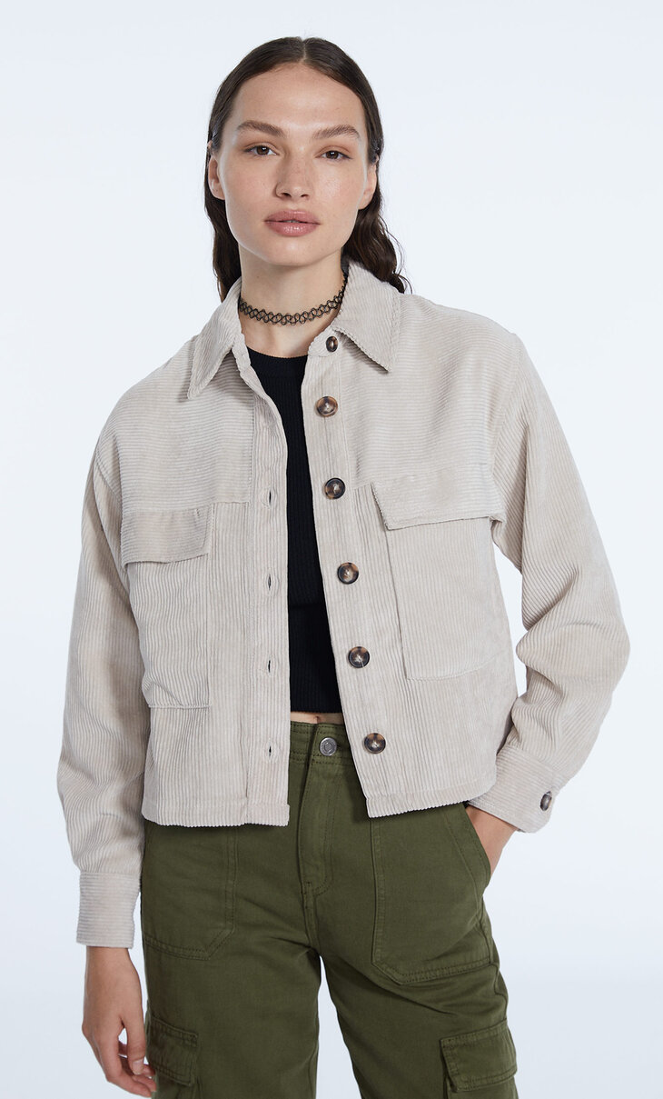 surchemise stradivarius beige