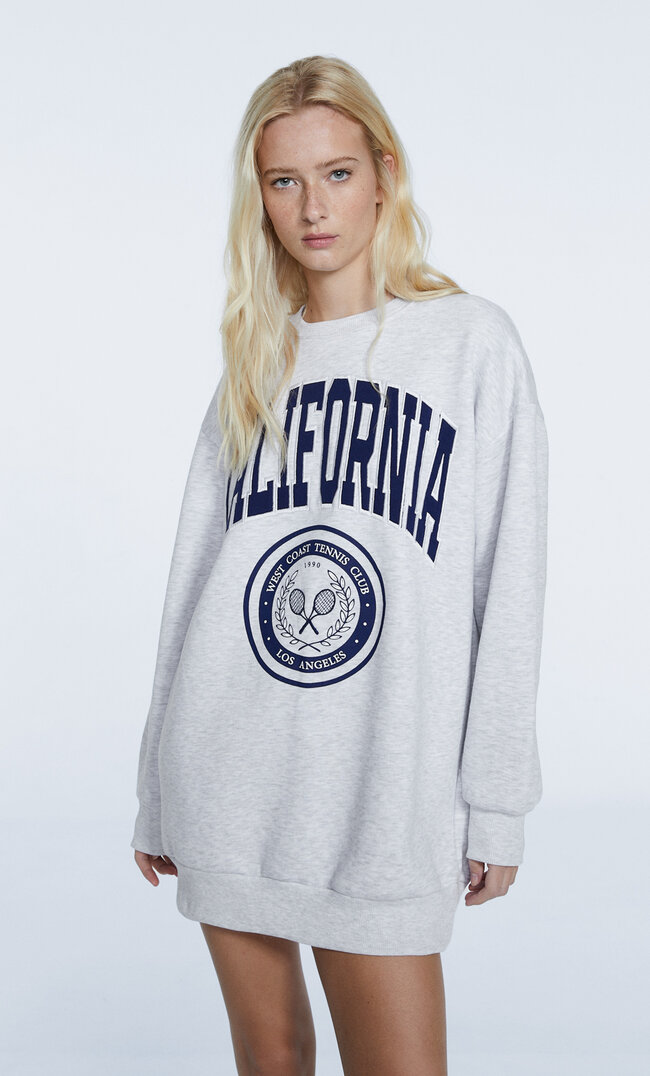 

Stradivarius Sweatkleid Grau Melange M