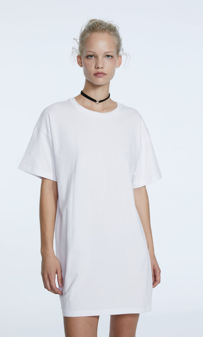 

Stradivarius Robe T-Shirt Oversize Blanc L