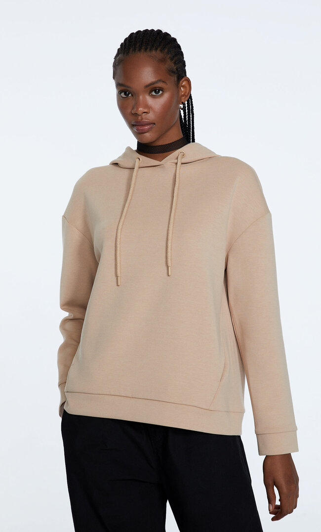 

Stradivarius Basic-Hoodie Steingrau L