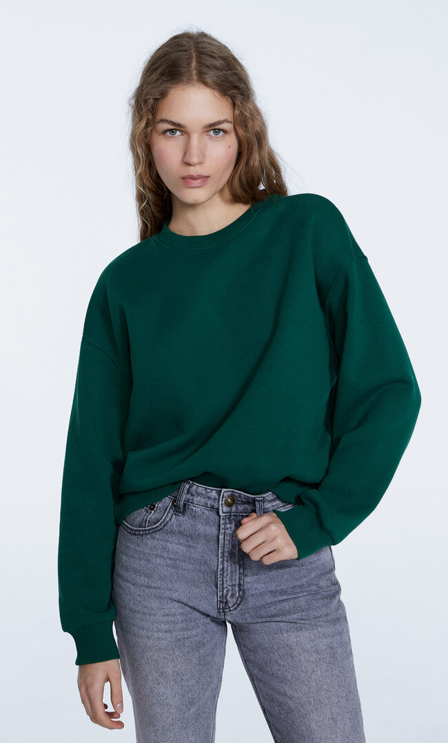 

Stradivarius Basic-Sweatshirt Grün M