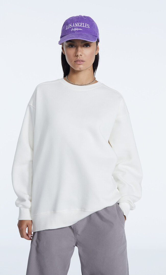 

Stradivarius Bluza Basic Oversize Ecru S