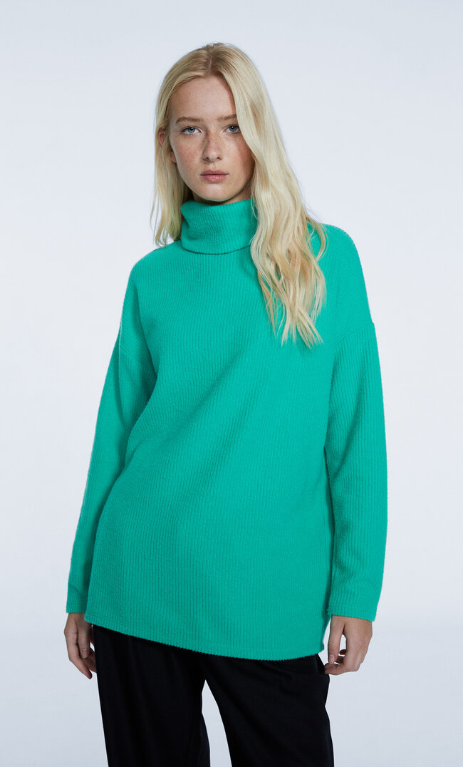

Stradivarius Top Oversize Au Toucher Soyeux Vert Xs