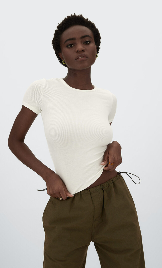

Stradivarius T-Shirt Ecru Xs