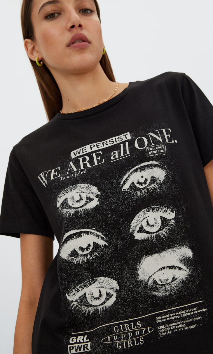 T-shirt med grafiske øjne
