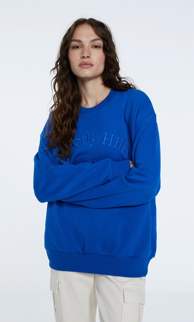 

Stradivarius Sweat Oversize Brodé Bleuet S