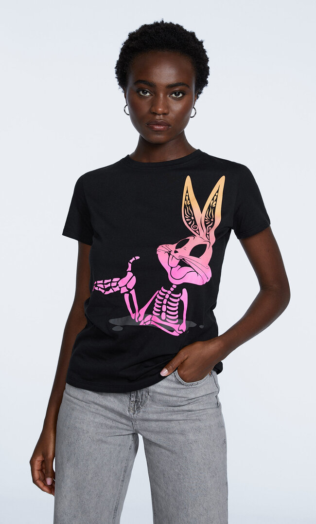 

Stradivarius T-Shirt Mit Bugs Bunny-Logo Schwarz Xl
