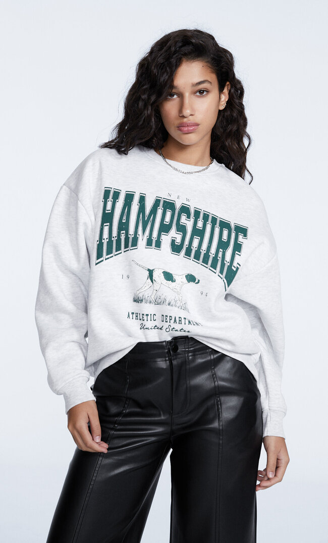 

Stradivarius Sweatshirt Mit Print Grau Melange Xl
