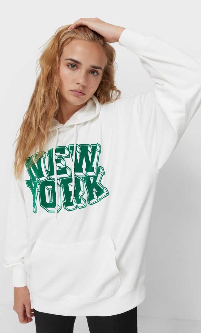 Stradivarius Sweat Xl Capuche Écru Xl