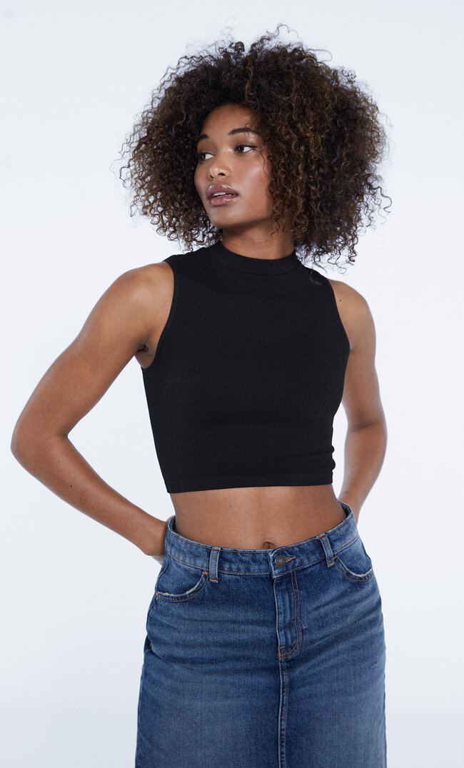 

Stradivarius Top Seamless Noir Xs