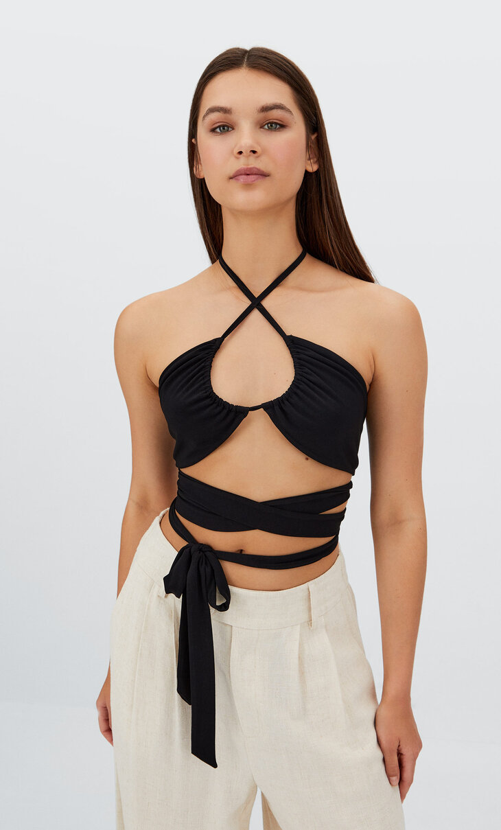 Top with crossed straps