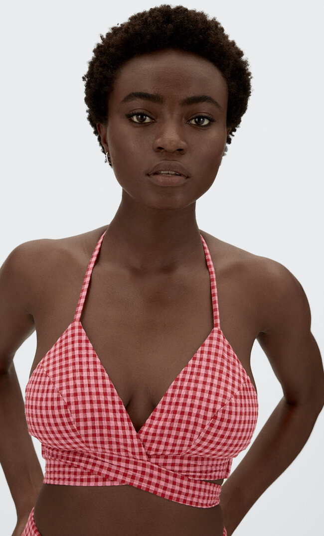 

Stradivarius Brassière Carreaux Vichy Fuchsia S