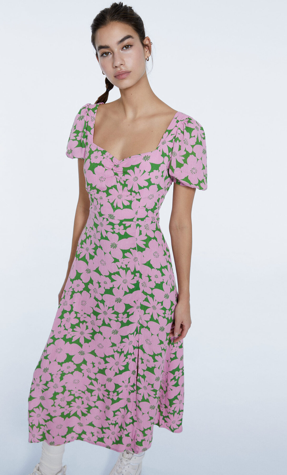Floral dress with slit - Women's 
