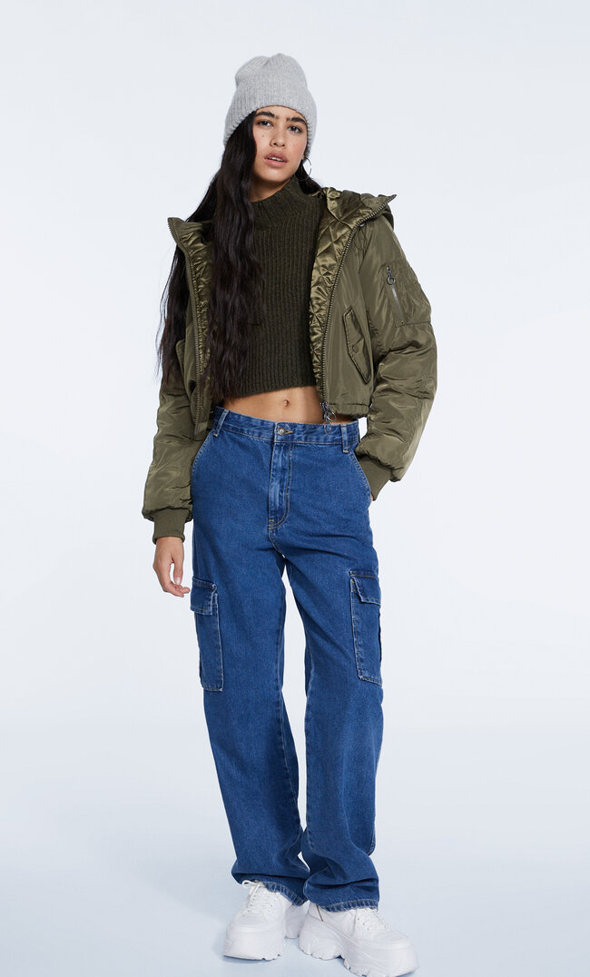 

Stradivarius Cargojeans Im Straight-Fit Medium Light Blue Denim 44