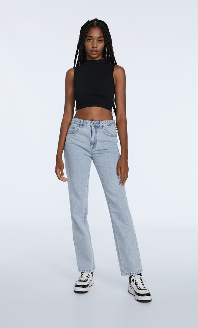 

Stradivarius Jean Droit Denim Bleu Clair Moyen 36