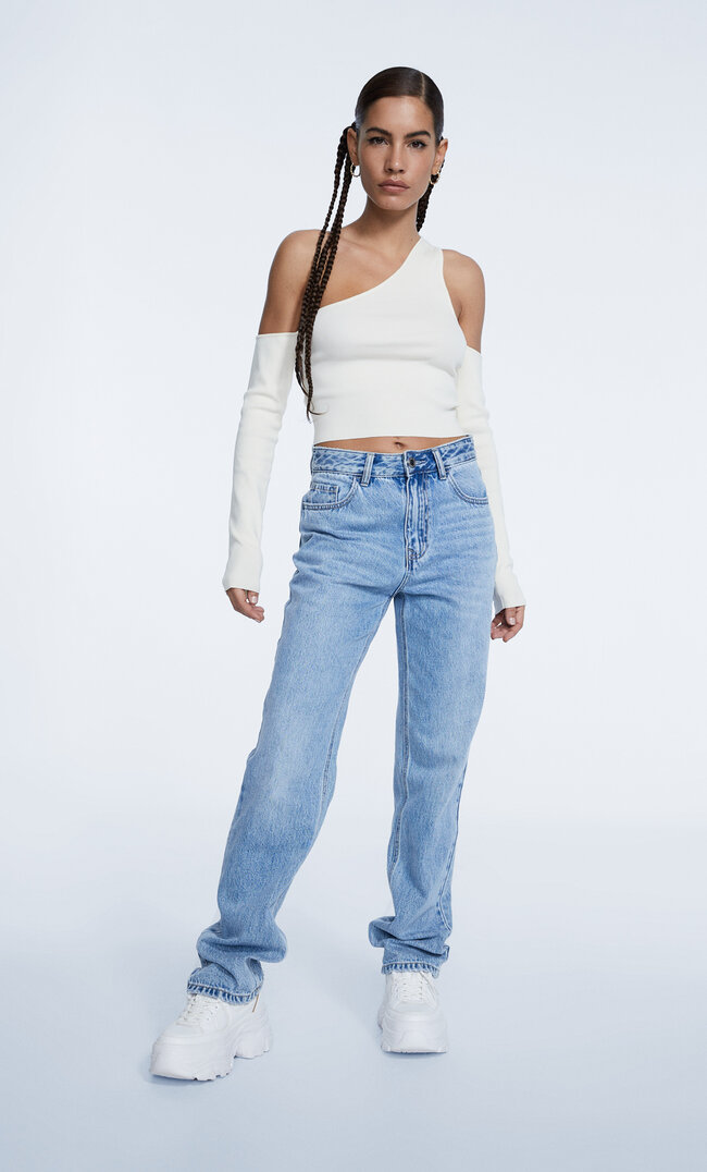 

Stradivarius Jeans Im Straight-Fit Medium Light Blue Denim 40