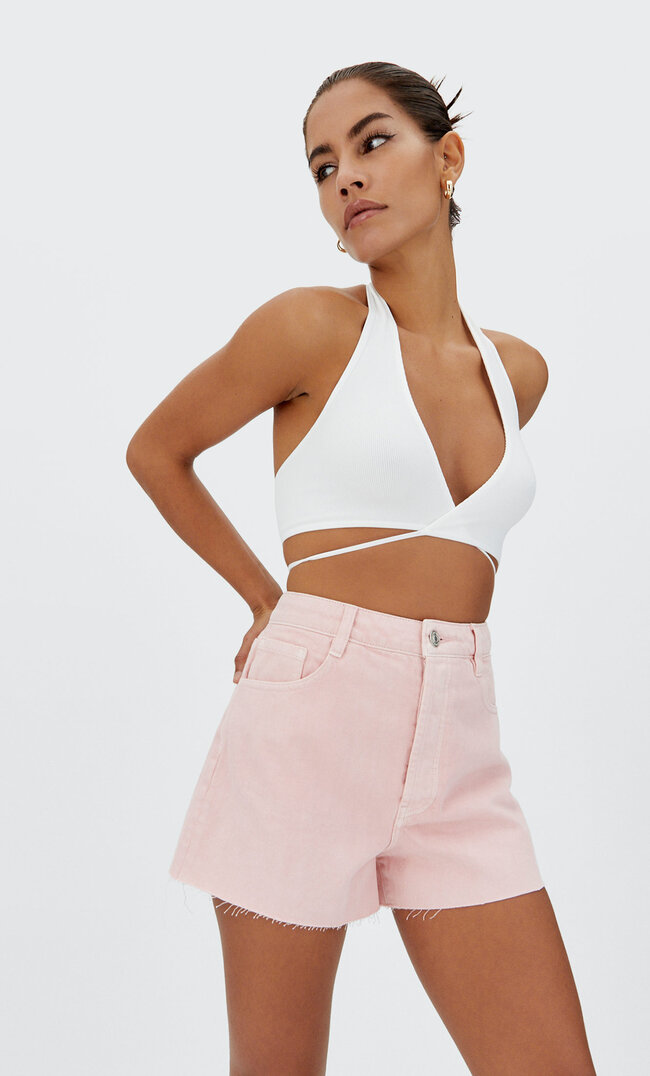 

Stradivarius Short Taille Haute Rose 34