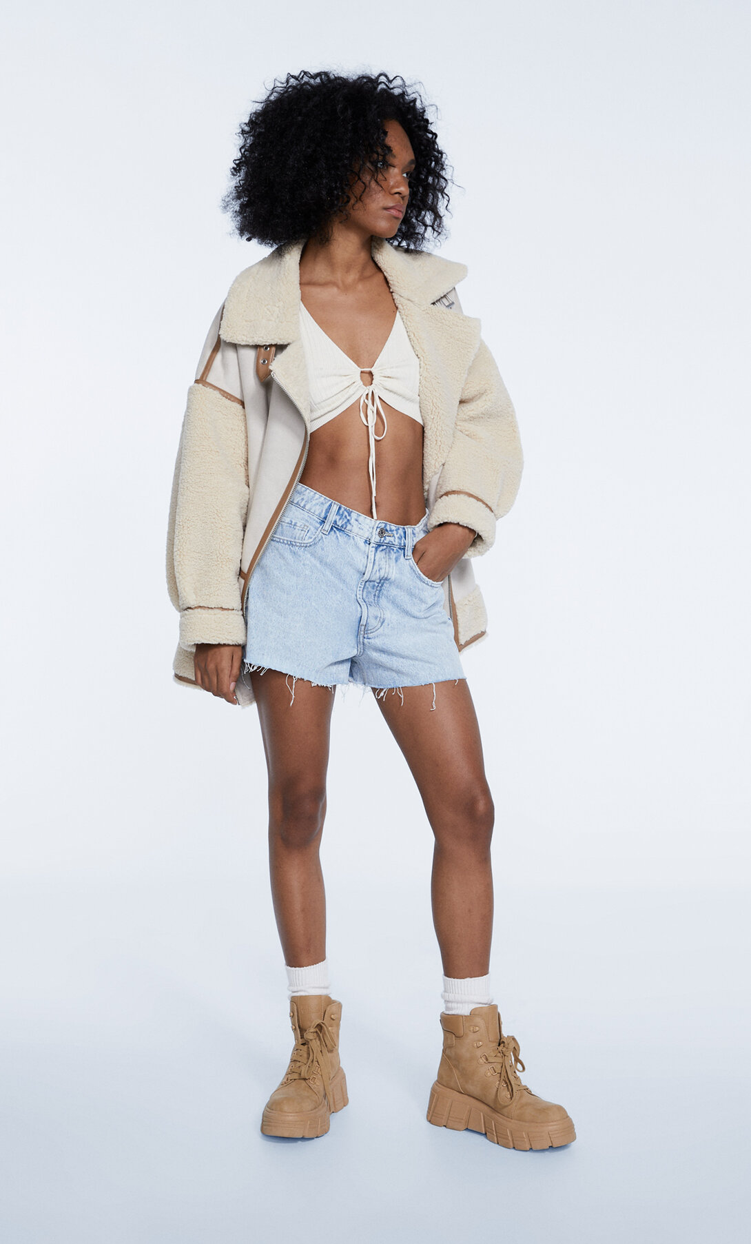 High waist denim shorts - Women's All 