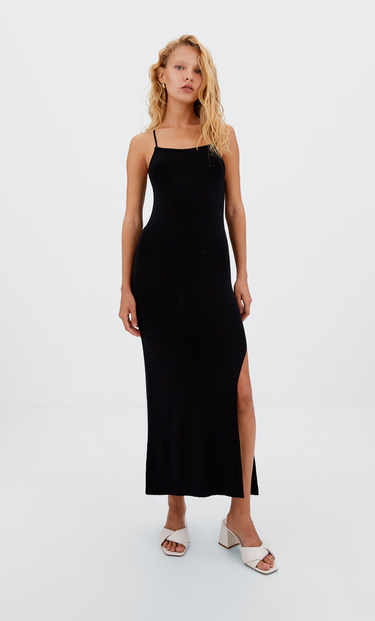 Long knit dress - Women's fashion 