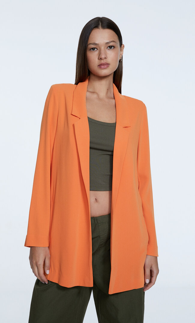 Stradivarius Blazer Fluide Orange L