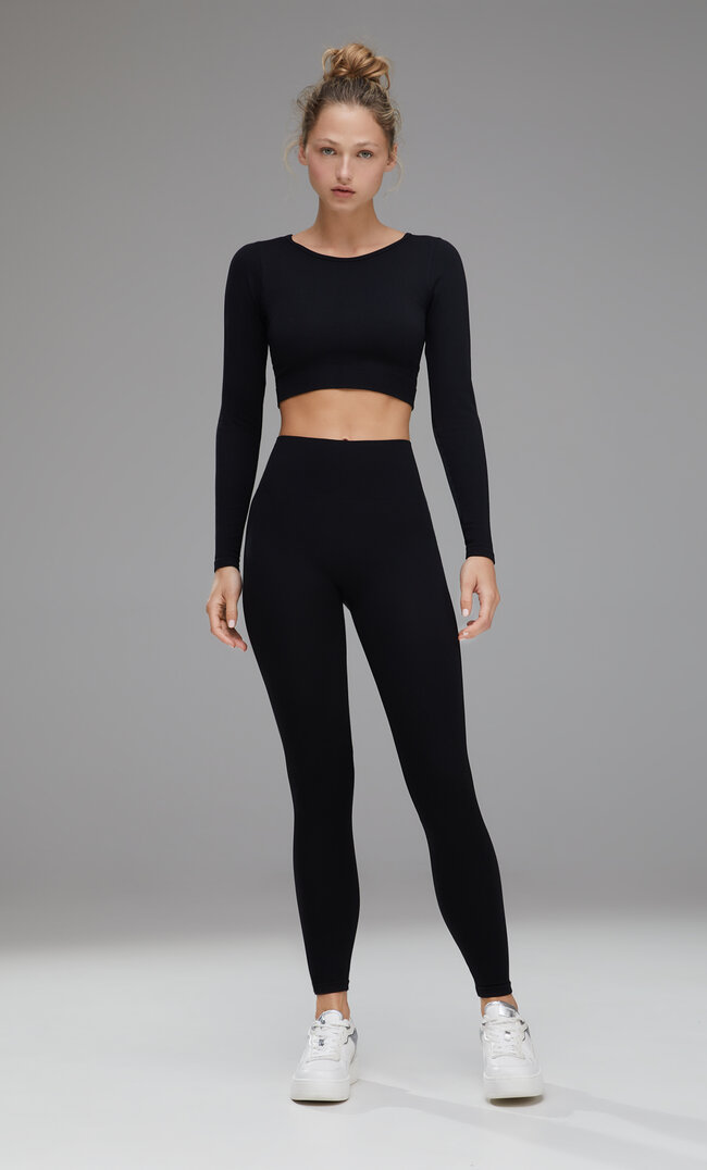 

Stradivarius Leggings De Sport Sans Coutures À Chevrons Noir S