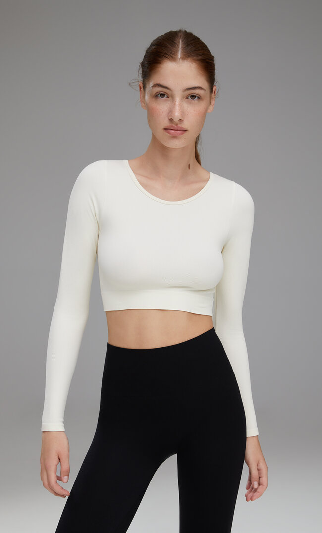 

Stradivarius Top Ballerine De Sport Sans Coutures Vanille S