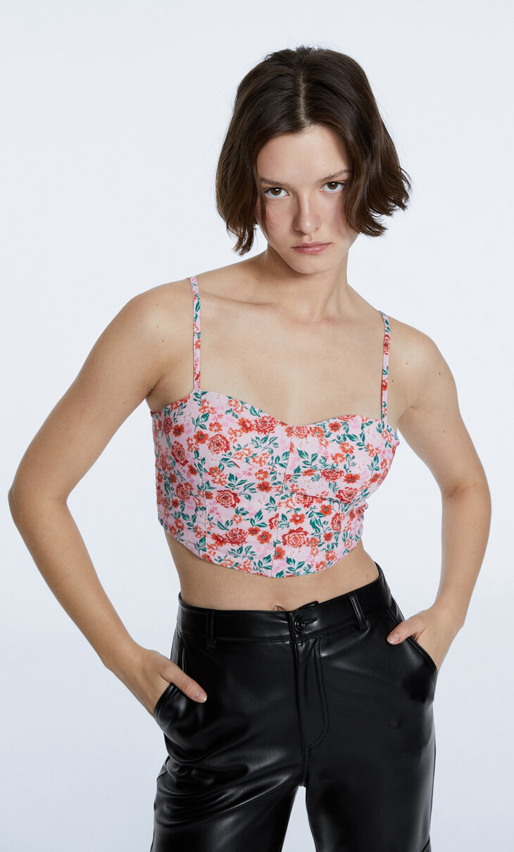 Printed strappy top