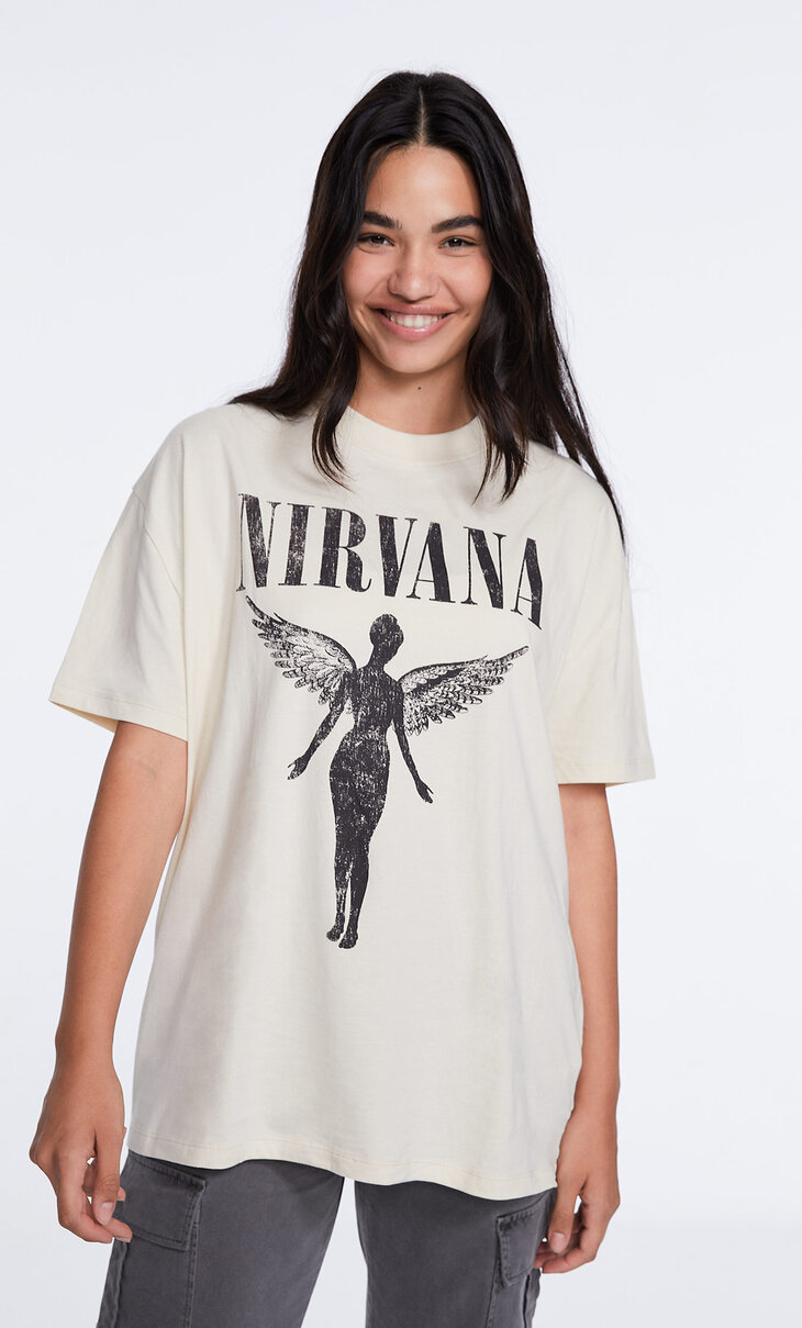 T-shirt licence Nirvana - Mode femme | Stradivarius France