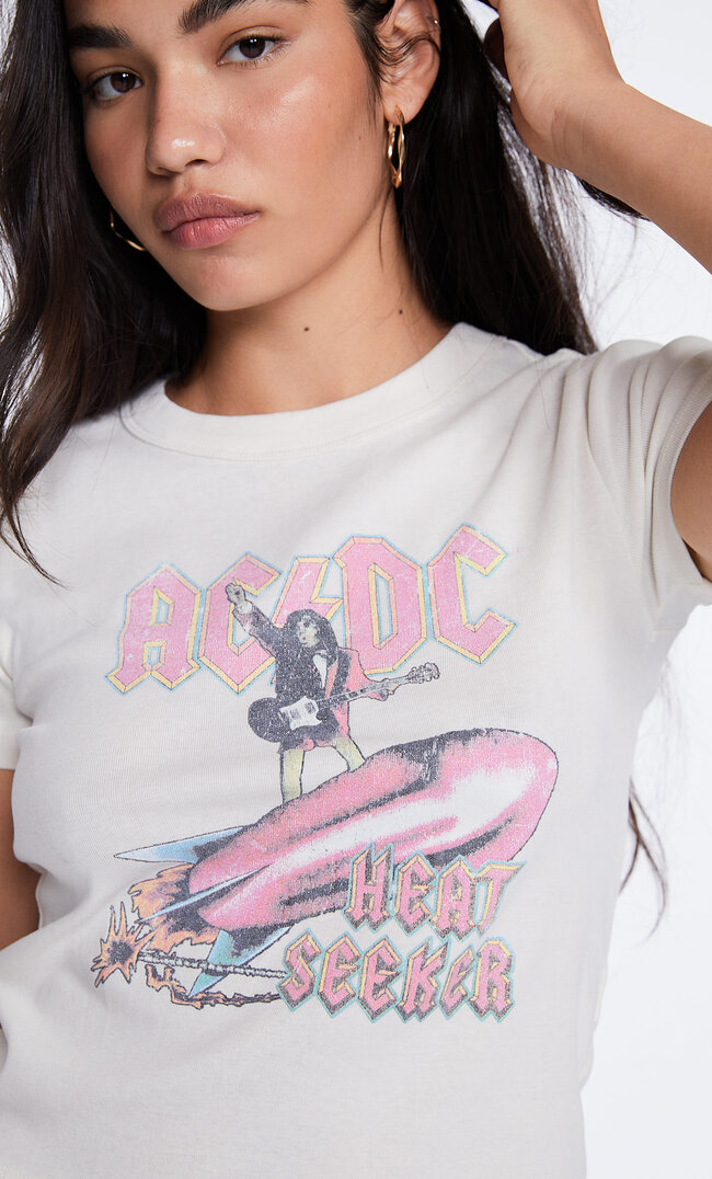 

Stradivarius Shirt Mit Acdc-Lizenz Ecru Xs