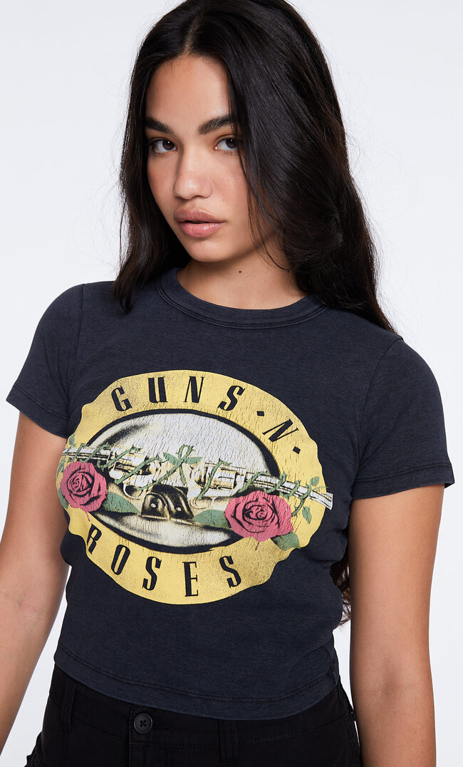 Stradivarius T-Shirt Guns N' Roses Noir L